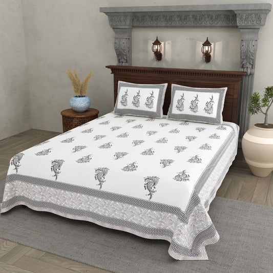 Moti Buta Grey Big Buta Cotton Double Bedsheet 90x108 with 2 Pillow Covers Bedsheet 16Xtau2BGoJ43jIw72d1nKNHOL6-4eSH6_w2000