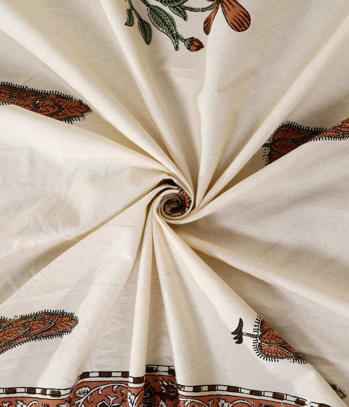 Prakriti Yuvraj Brown Floral Border Buti Pure Cotton King Size Bedsheet 108x108 with 2 Pillow Covers Bedsheet 16_8vntLdoJsk-adk-c19HSPzvcVuJng5_w2000