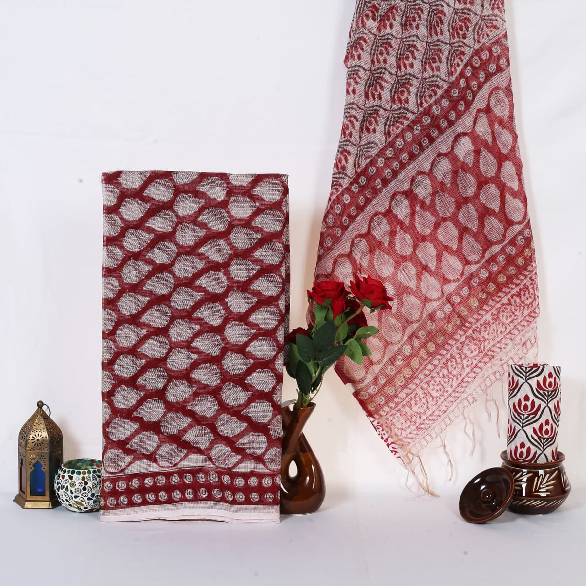 Maroon Red Trellis Pure Kota Doria Salwar Suit – Unstitched 3 Piece (Top & Dupatta Kota) Suit Material 17XLCBX8yxOoDdY4ew8tg8ARV-VCbtG___w2000