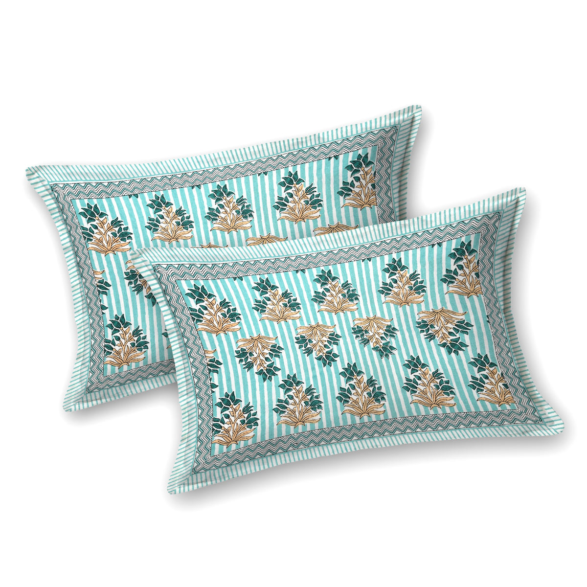 Aqua Mini Buta pure cotton double bedsheet 90x108 – Unnati collection – view 5