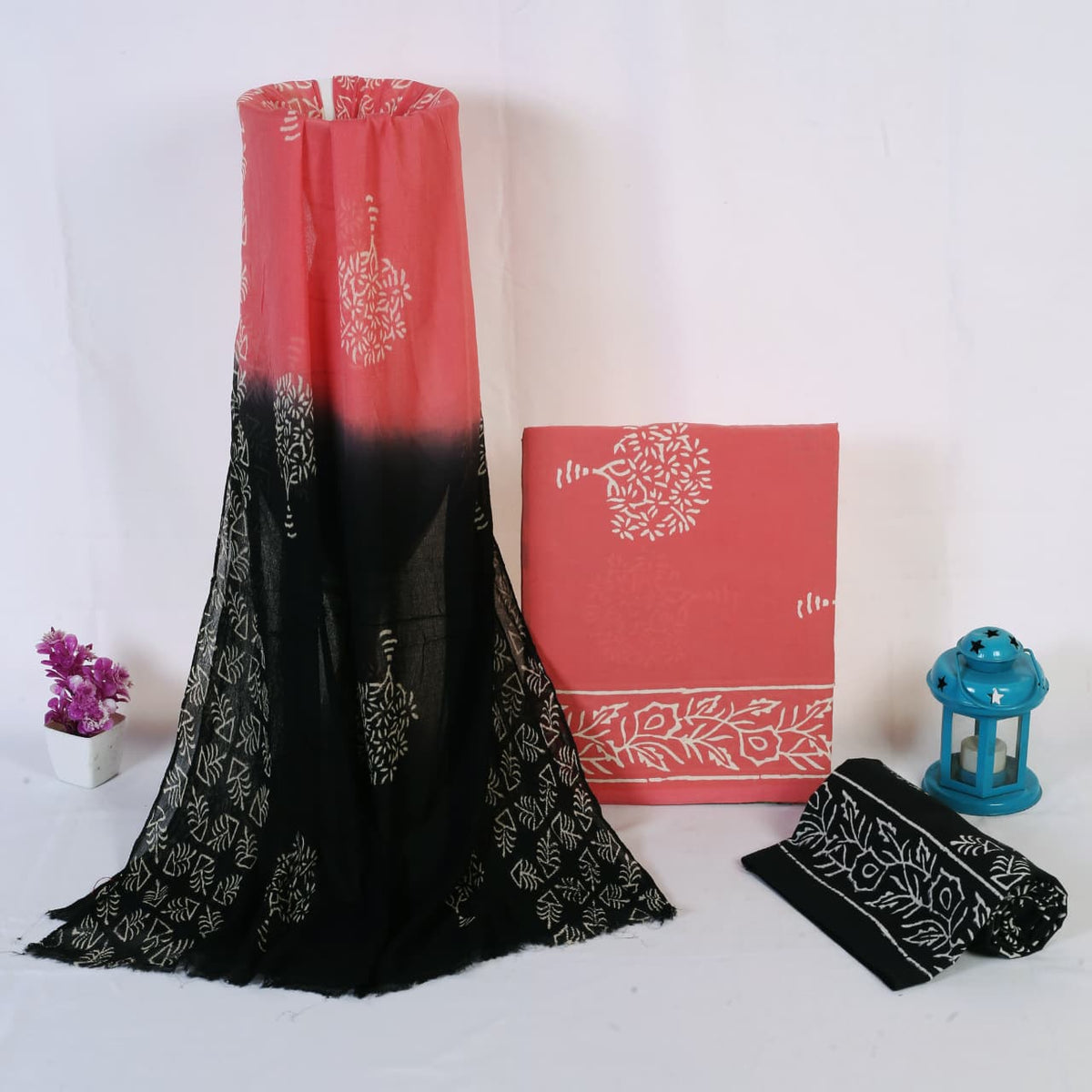 Peach Black Ombre Hand Block Print Cotton Suit with Chiffon Dupatta – Unstitched 3 Piece Suit Material 18vSKcNnpkU_g-3KBGQxg8P7oRxnvNsVT_w2000