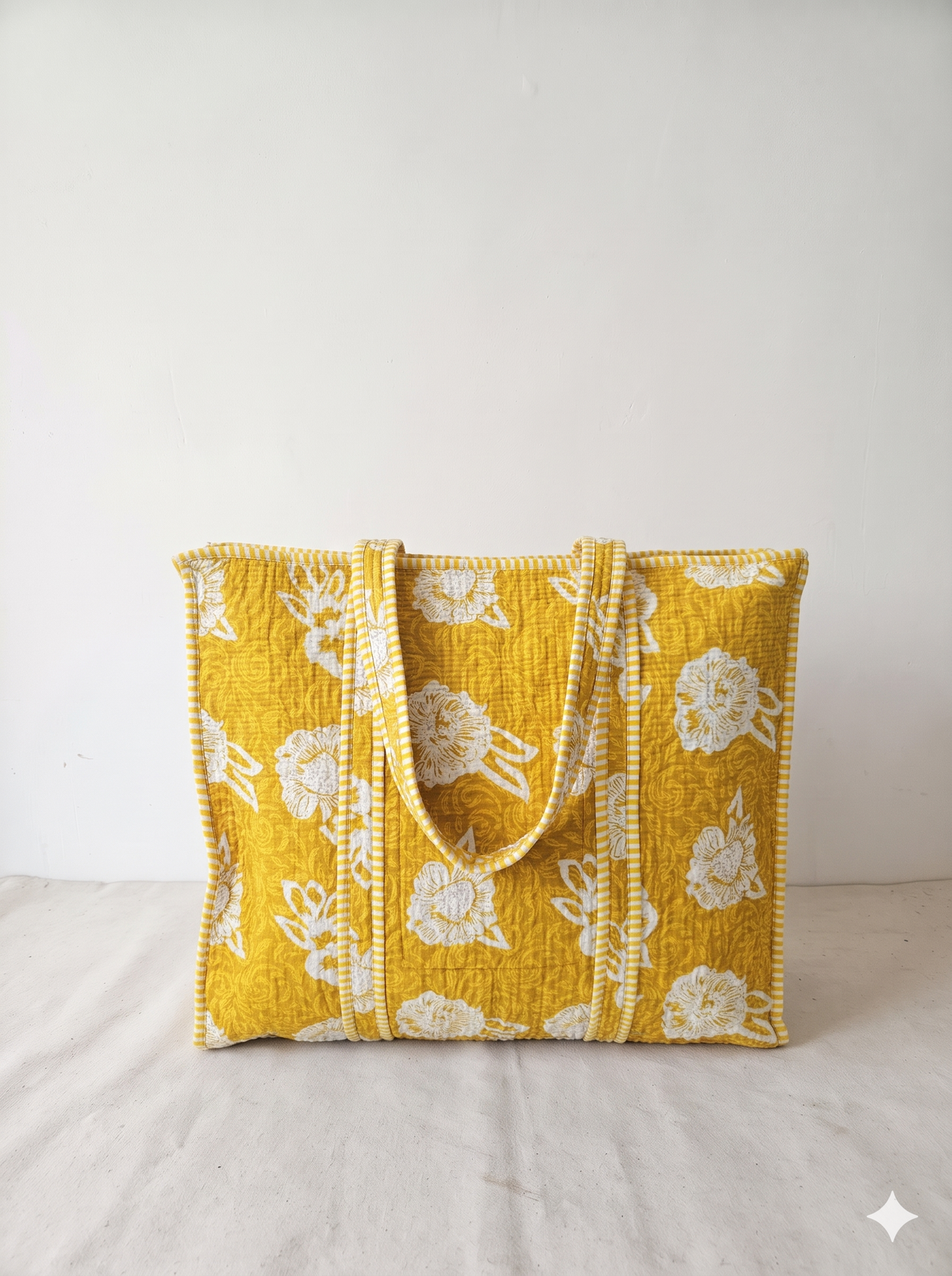 Jaipuri Printed Quilted Cotton Tote Bag | Haldi Phool – Mustard White Floral | 18x18 inch | Zipper & Inside Pocket | Wholesale Tote Bag 199sQPjj-d0OEdlGauDn7-Ne_smTpWOET_w2000