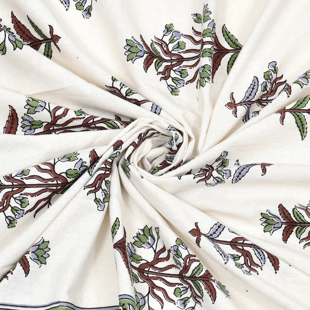 Elora Green Border Mughal Buta Murugan cotton single bedsheet 60x90 with pillow cover – green – wholesale Jaipur – view 6