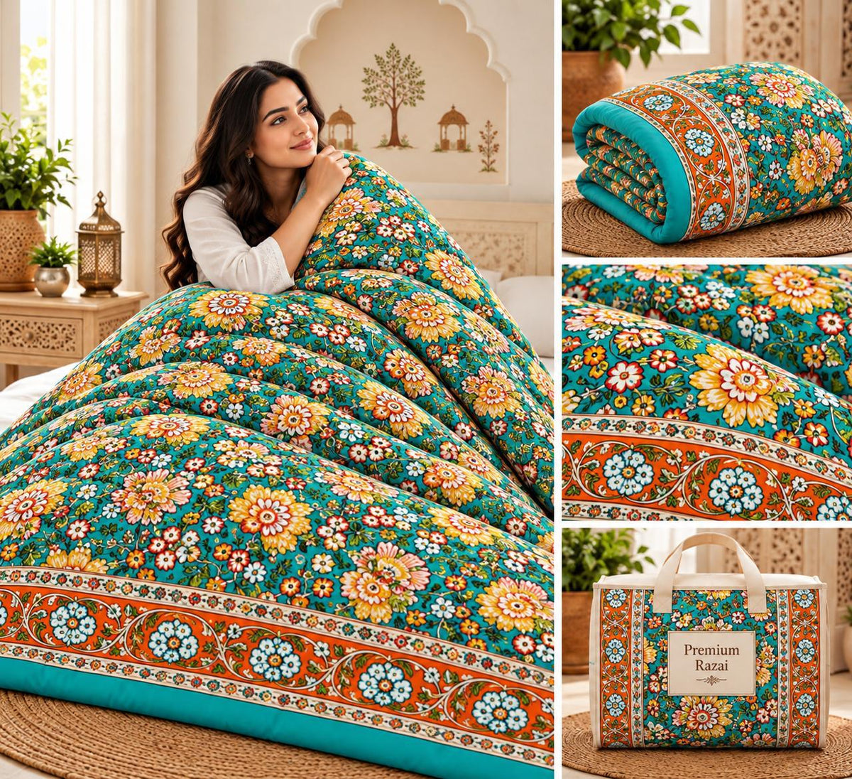 Emerald Green Rose Jaipuri Mulmul Razai – Reversible, Cotton Filled Razai 1A2tjPg6_bHqiqFPM8W7v2V-q0XtaemXN_w2000