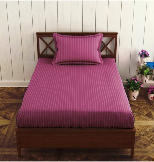 Plain Cotton Satin Stripe Single Bedsheet 63x90 with Pillow Cover | 8 Colours | Wholesale Rani Pink Bedsheet 1BGysLDB-aSFCSXWVoH7099B6zVCbDnlf_s0