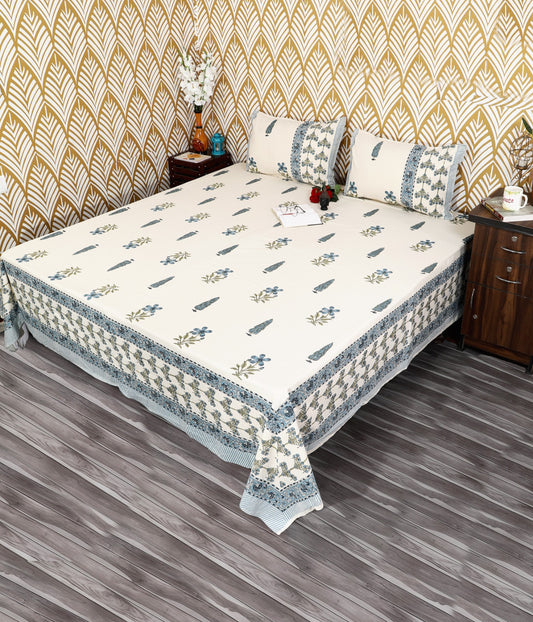 Prakriti Yuvraj Blue Cypress Border Pure Cotton King Size Bedsheet 108x108 with 2 Pillow Covers Bedsheet 1BIlZQZh7IfUPPZnWNQcTZpleOoqasN05_w2000
