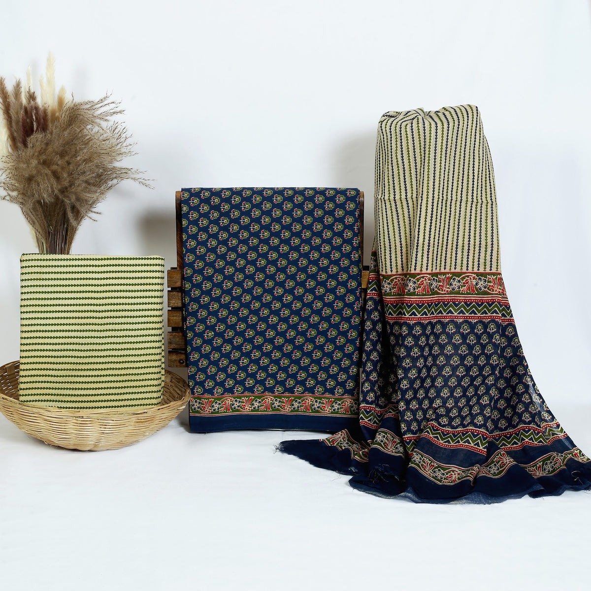 Hand Block Print Cotton Suit Material with Mulmul Dupatta | Neel Buti Dhaari – Navy Buti Stripe | Navy & Beige | Wholesale Suit Material 1B_9Zxlz7B1DSUQWrZhb98QKrWniS8BV4_w2000