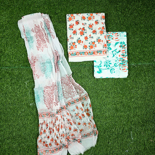 Gulnaar Coral Aqua Floral Hand Block Print Cotton Suit with Chiffon Dupatta – Unstitched 3 Piece Suit Material 1Br9uC-wegtWU9QgnkLZUiSsApLZ92vh5_w2000