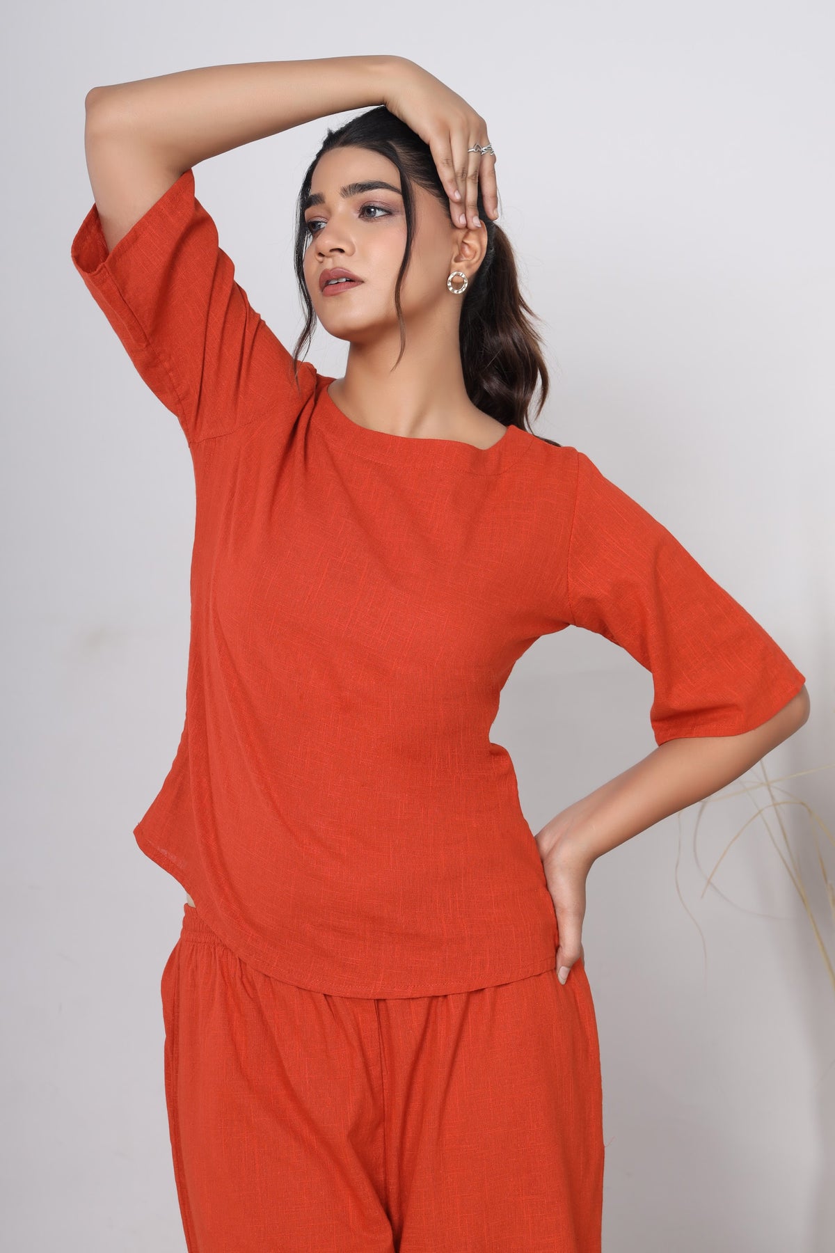 Orange solid co-ord set – make to order wholesale – view 6