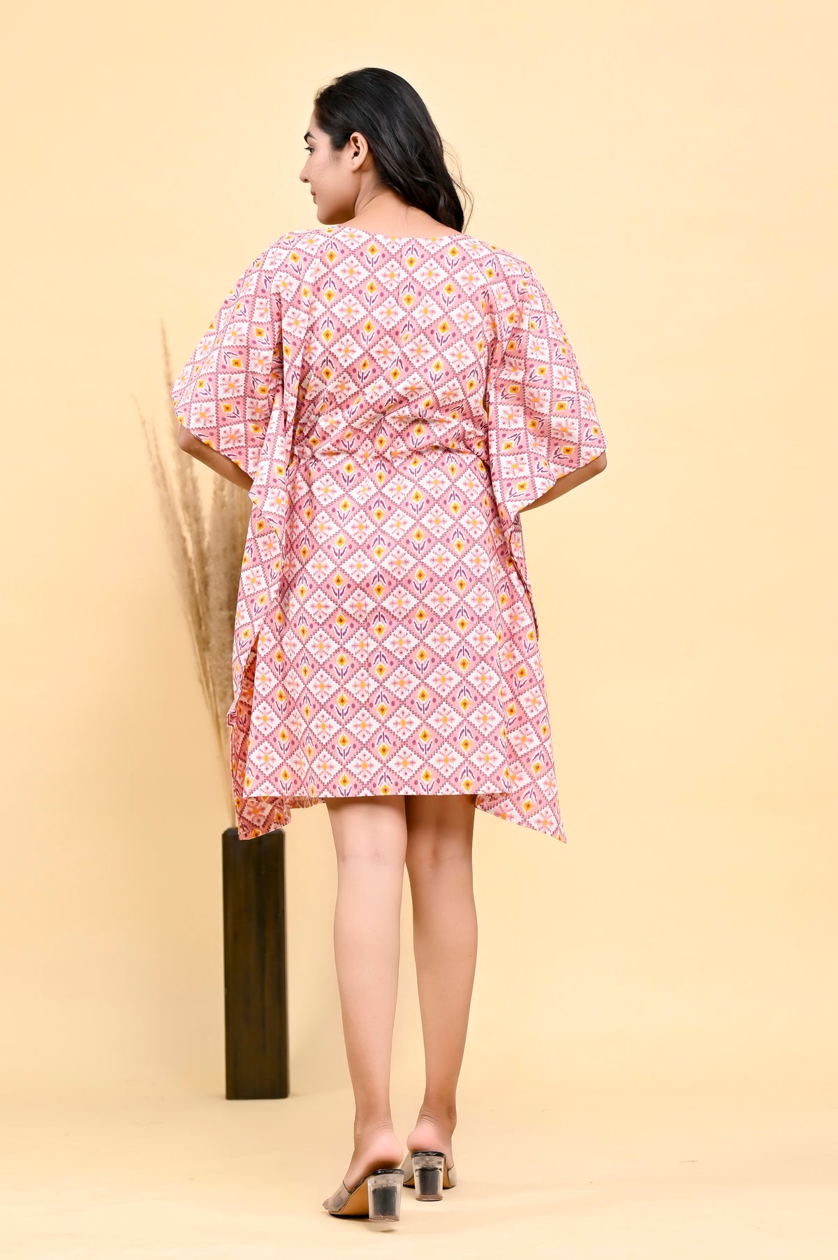 Pink Booti kaftan dress – make to order wholesale – view 2