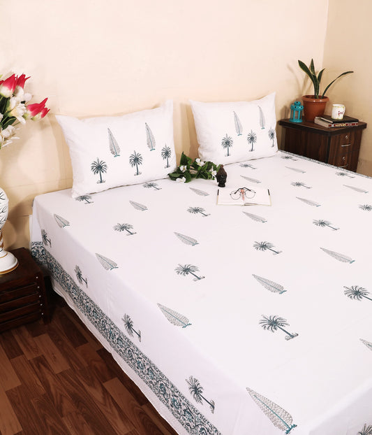 Khajoor Patti Hand Block Printed Murugan Cotton Double Bedsheet 95x108 with 2 Pillow Covers Bedsheet 1D1MXnD7OdJ0I7wyFpEx4eicLoTg4VNjw_w2000