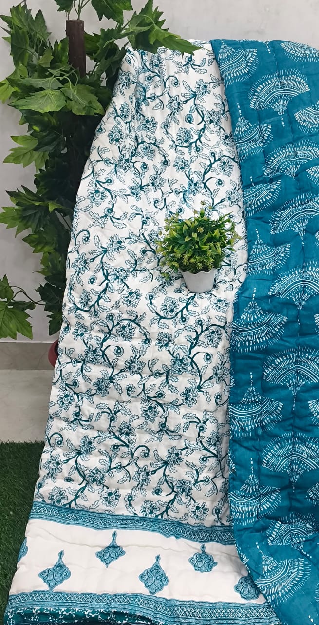 Teal Blue Bird Jaal Jaipuri Mulmul Razai – Reversible, Cotton Filled Razai 1DqI7EkmrUSe0sxAH2S3aMpufNtLm2sE1_w2000