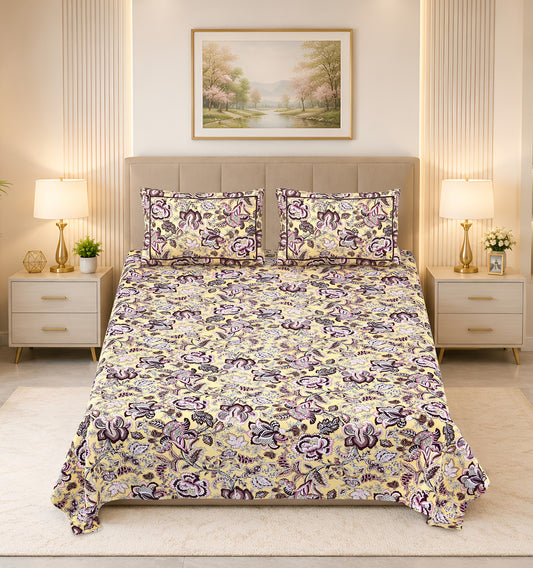 Kalashree Yellow Plum Floral Jaal Premium Cotton Double Bedsheet 100x108 with 2 Pillow Covers Bedsheet 1Dt5wLwXLxEOPzhiozTvTsqSdWvyHRIcZ_w2000
