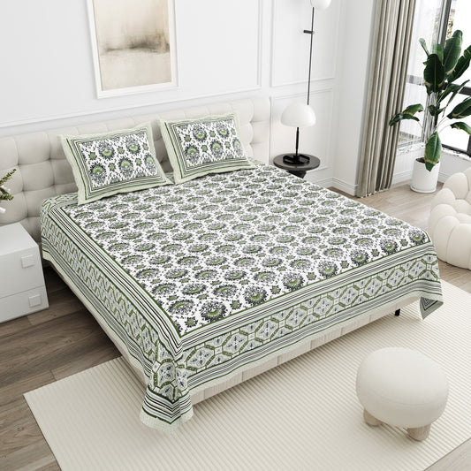 Haveli Charcoal Medallion Cotton Double Bedsheet 90x108 with 2 Pillow Covers Bedsheet 1FZREy2Y-8zQryyuTrzoz6WNTMgbaRozY_w2000