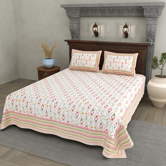Gulabi Ivory Rose Diamond Cotton Double Bedsheet 90x108 with 2 Pillow Covers Bedsheet 1GhL3bLvzIDxy4uaCafyNUey5l4oSVKyX_w2000