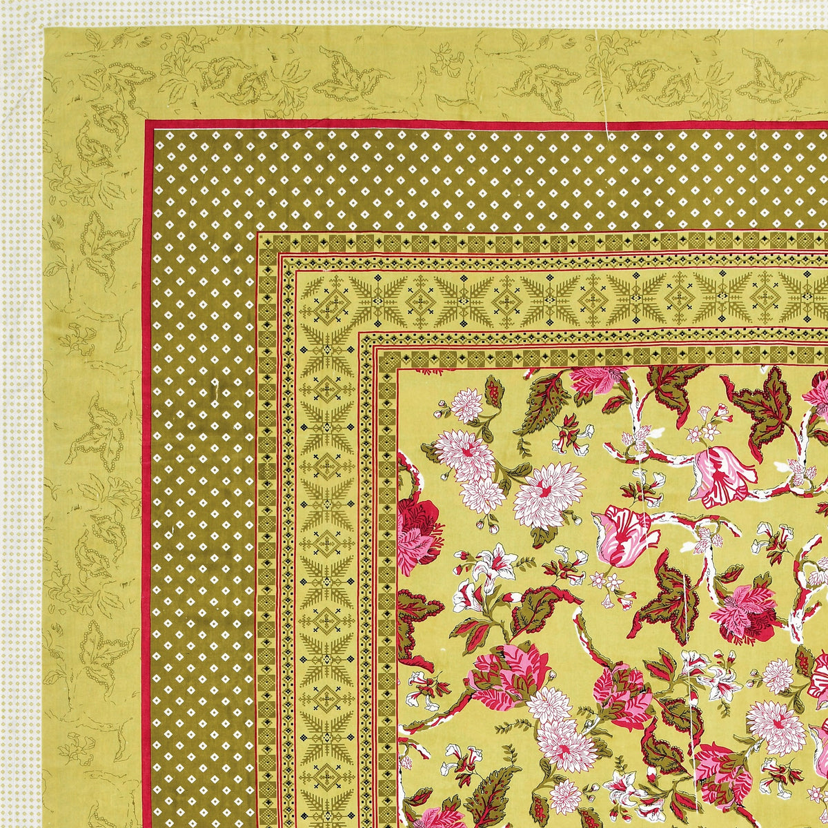 Olive Rose Bouquet pure cotton double bedsheet 90x108 – Unnati collection – view 4