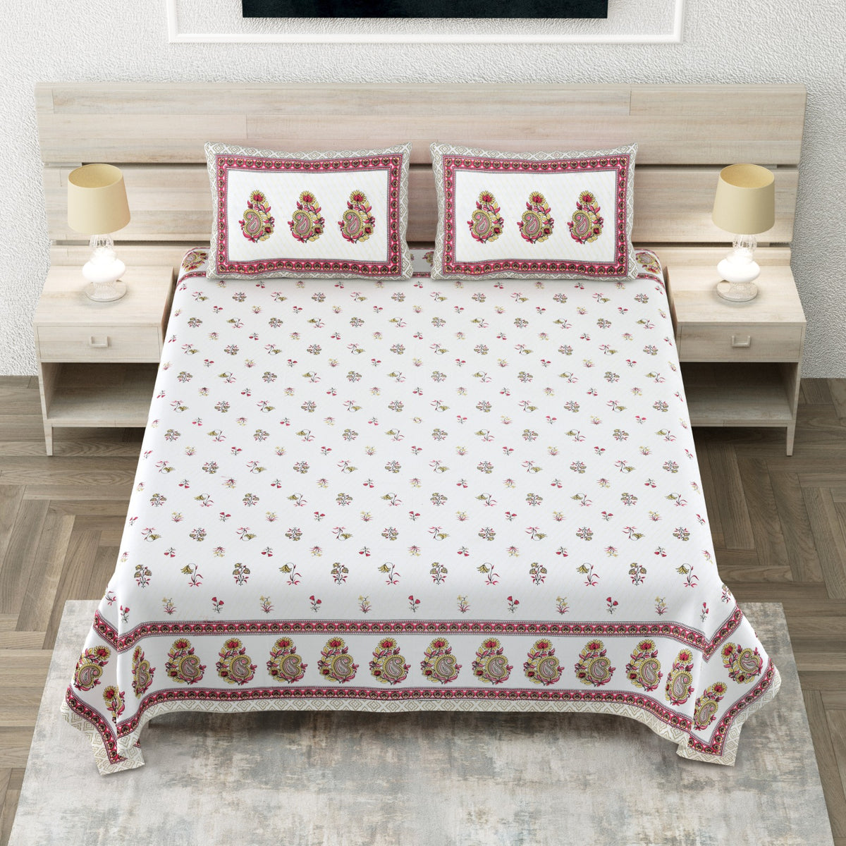 Avantika Maroon Buti Kairi Border Cotton King Size Bedsheet With 2 Pillow Covers Bedsheet 1Hqfp7xWYadbJ31teo9xTjoX9e0p4ZasY_w2000