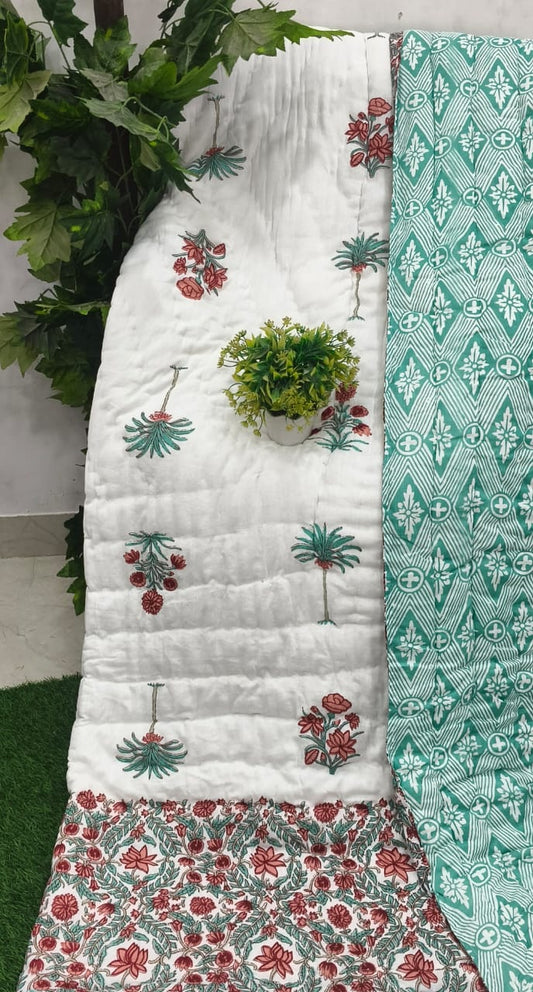 White Palm Buta Teal Reverse Jaipuri Mulmul Razai – Reversible, Cotton Filled Razai 1Hvo6t-oqp4fjqu5k6rkciqN3LD1jvTvy_w2000