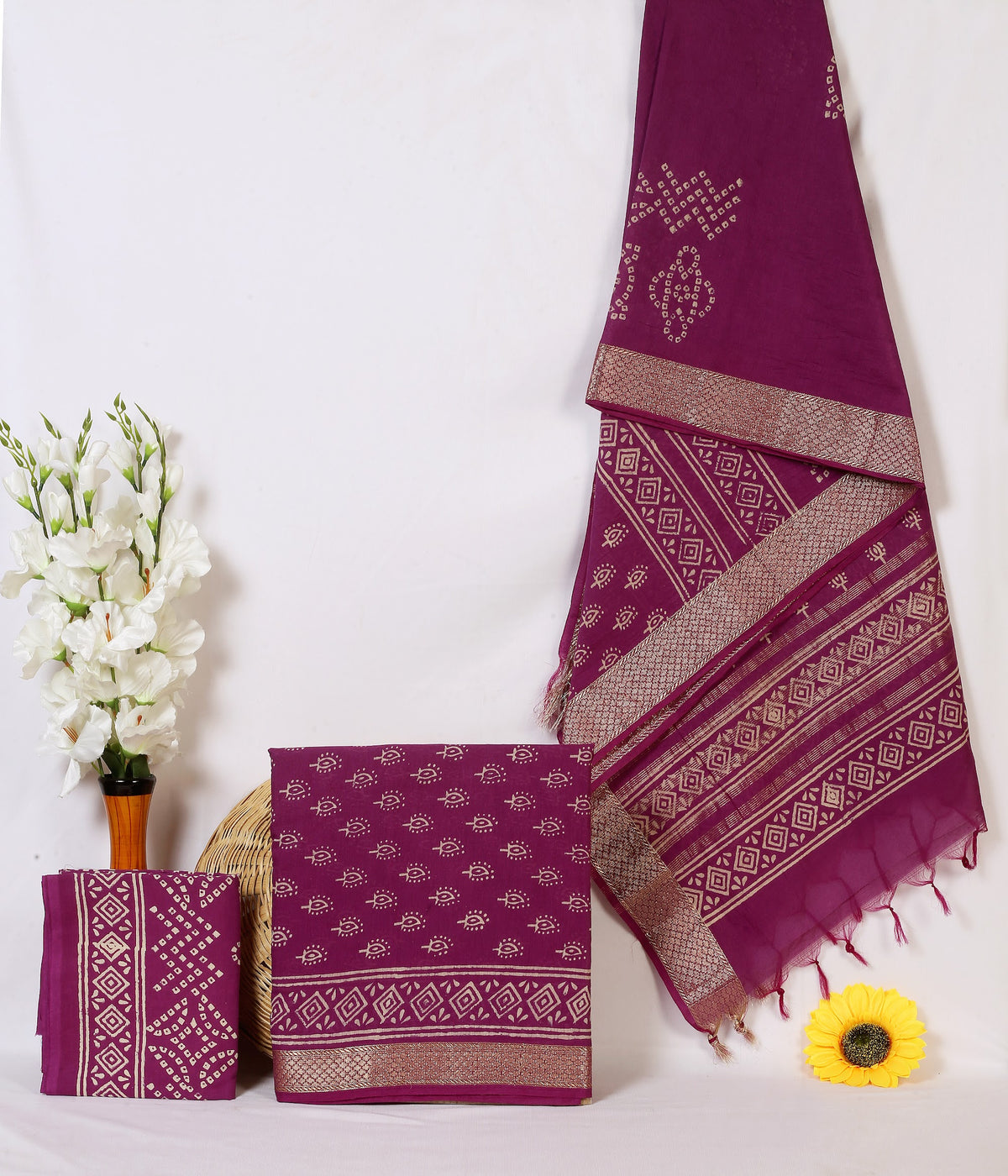 Maheshwari Silk Hand Block Print Suit Material | Jamuni Buti – Plum Buti | Plum | Golden Zari Border | Wholesale Suit Material 1IAEuSQxK0CTMTE5W2enZ8fvI0X5sXktG_w2000