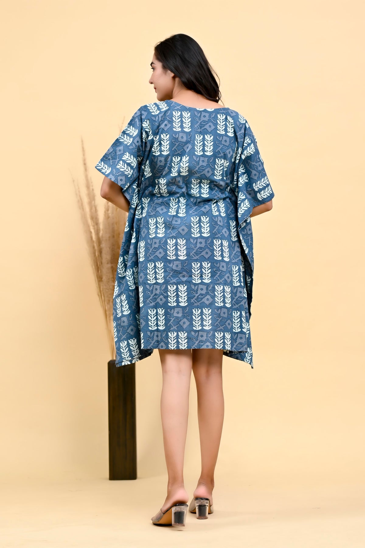 Printed Cotton Kaftan Dress 36 inch Knee Length – Blue White Buta (Make to Order) Ready to Wear 1IdYBqY3rJ7bWSXcAkCizNXIEWmUAJgK-_w2000