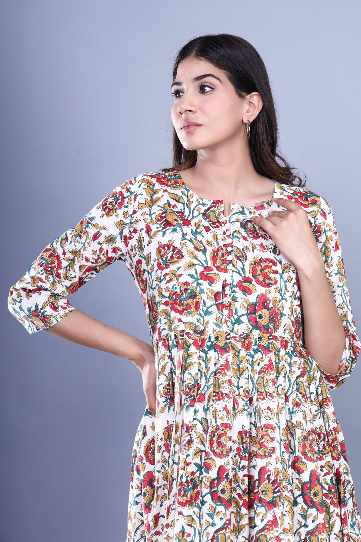 Printed Cotton Tiered Kurti Dress – Red Multi Floral Long (Make to Order) Ready to Wear 1K2vfSOlJqI5rtBtVzP7b-D0lLgMhMsmP_w2000