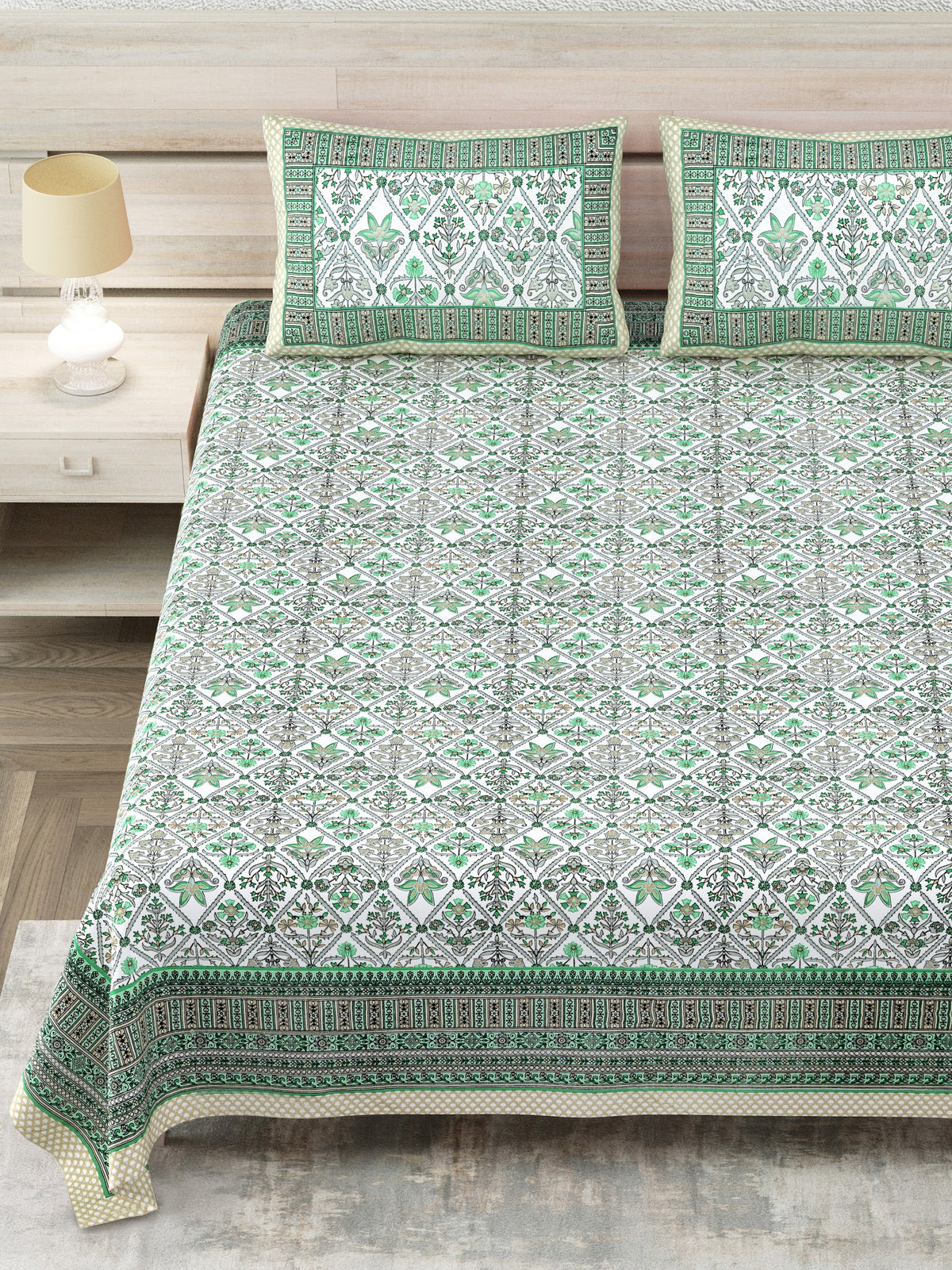 Avantika Sage Green Floral Jaal Cotton King Size Bedsheet With Two Pillow Covers Bedsheet 1KPLWUvLRJX2qTAhij5WDzdT-7fCGUBU8_w2000