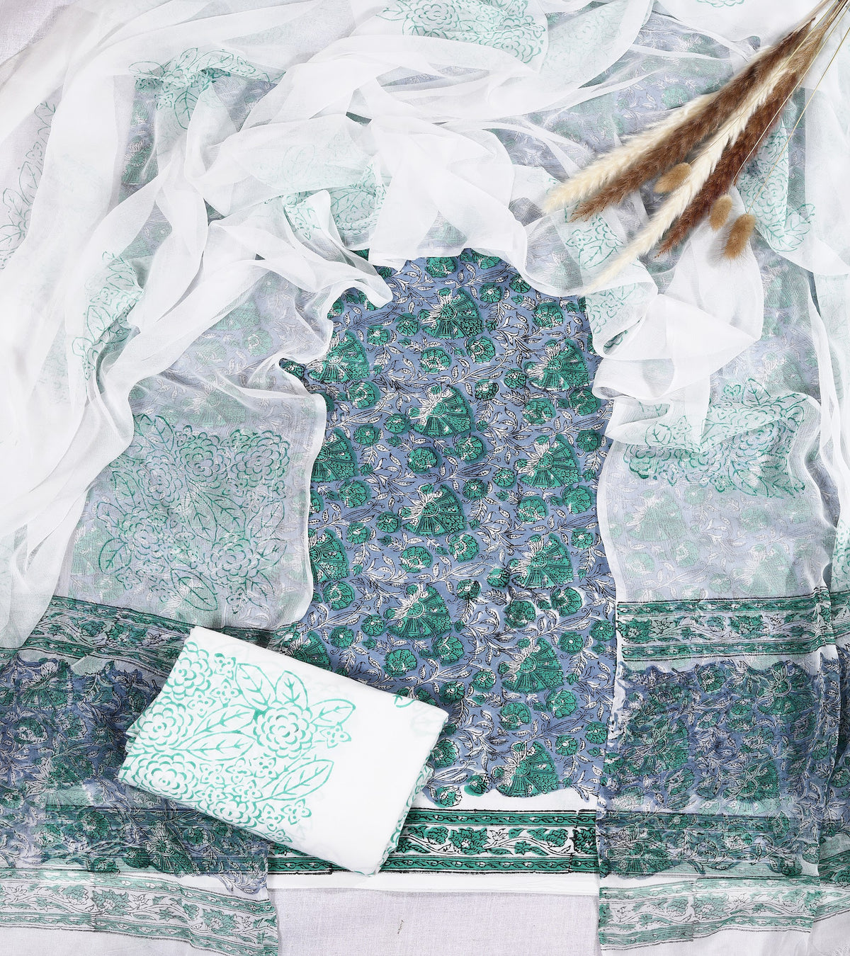 Gulnaar Lilac Green Floral Hand Block Print Cotton Suit with Chiffon Dupatta – Unstitched 3 Piece Suit Material 1Kky2zp0cMjTk95FGTu3ePzuGKC8aYHhg_w2000