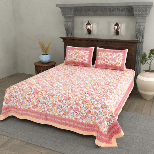 Gulabi Blush Floral Cotton Double Bedsheet 90x108 with 2 Pillow Covers Bedsheet 1LBnZV0rSABAyE8EFEDUuxM0KR4xVnAmu_w2000