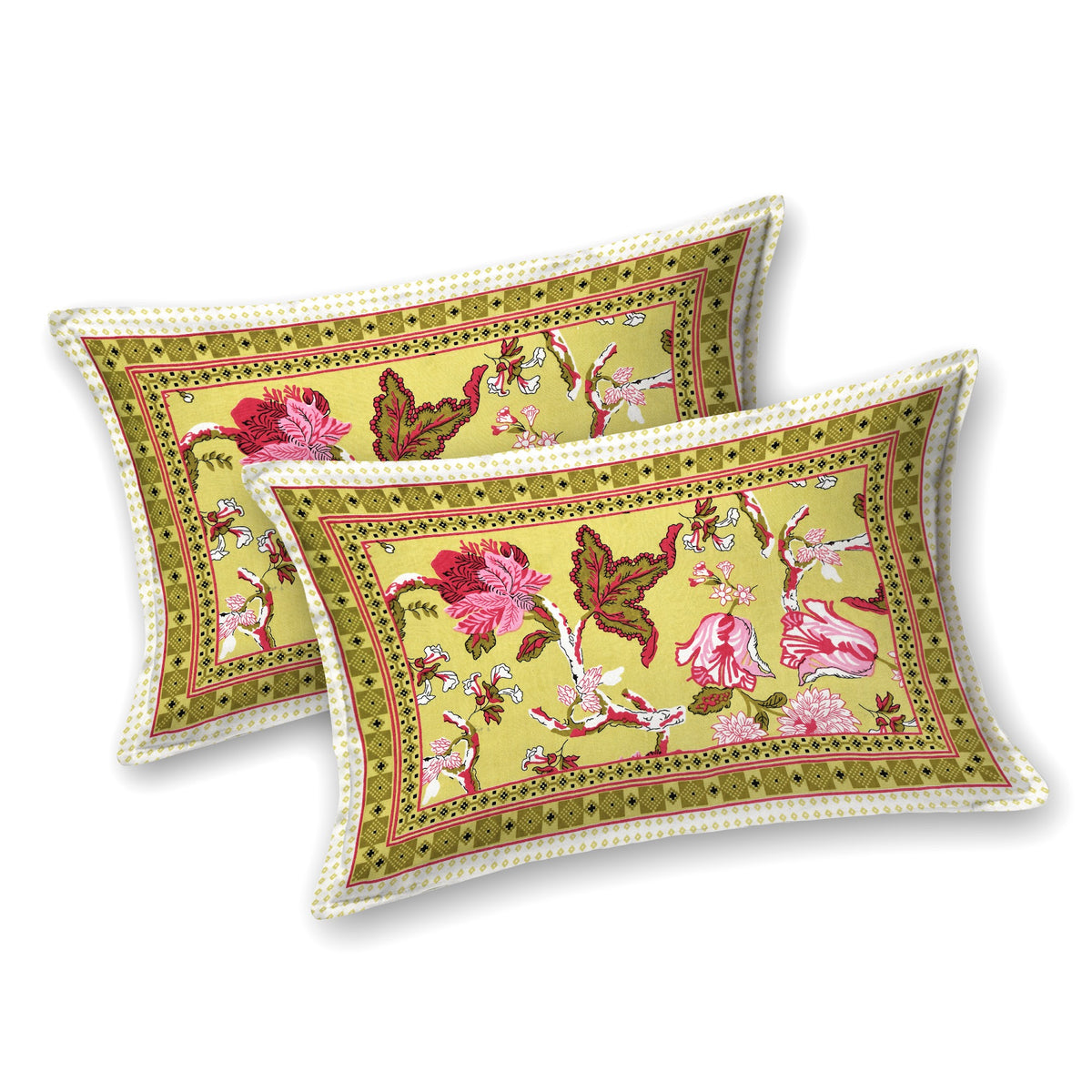 Olive Rose Bouquet pure cotton double bedsheet 90x108 – Unnati collection – view 5