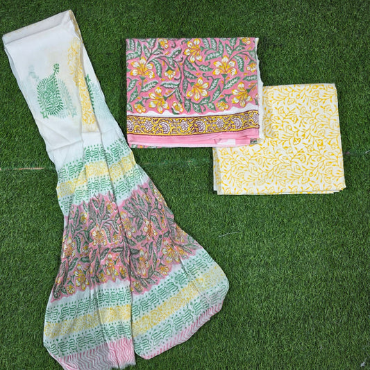 Gulnaar Pastel Multi Floral Stripe Hand Block Print Cotton Suit with Chiffon Dupatta – Unstitched 3 Piece Suit Material 1M-PqRfvWA41oYM2yAuiLLoLwrvT_dSRb_w2000