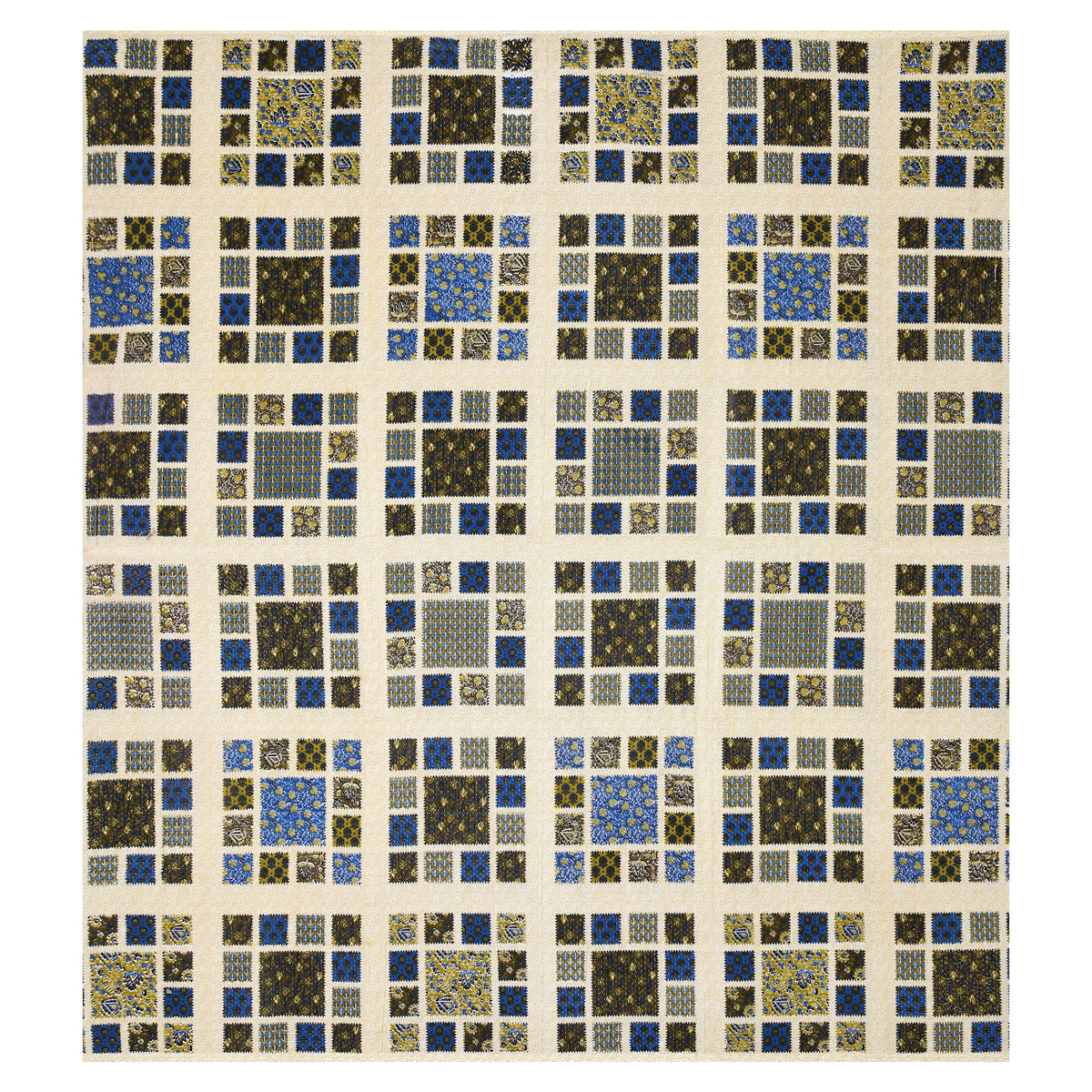 Kalashree Olive Patchwork Check premium cotton double bedsheet 100x108 with 2 pillow covers – olive and multicolour – wholesale Jaipur – view 4