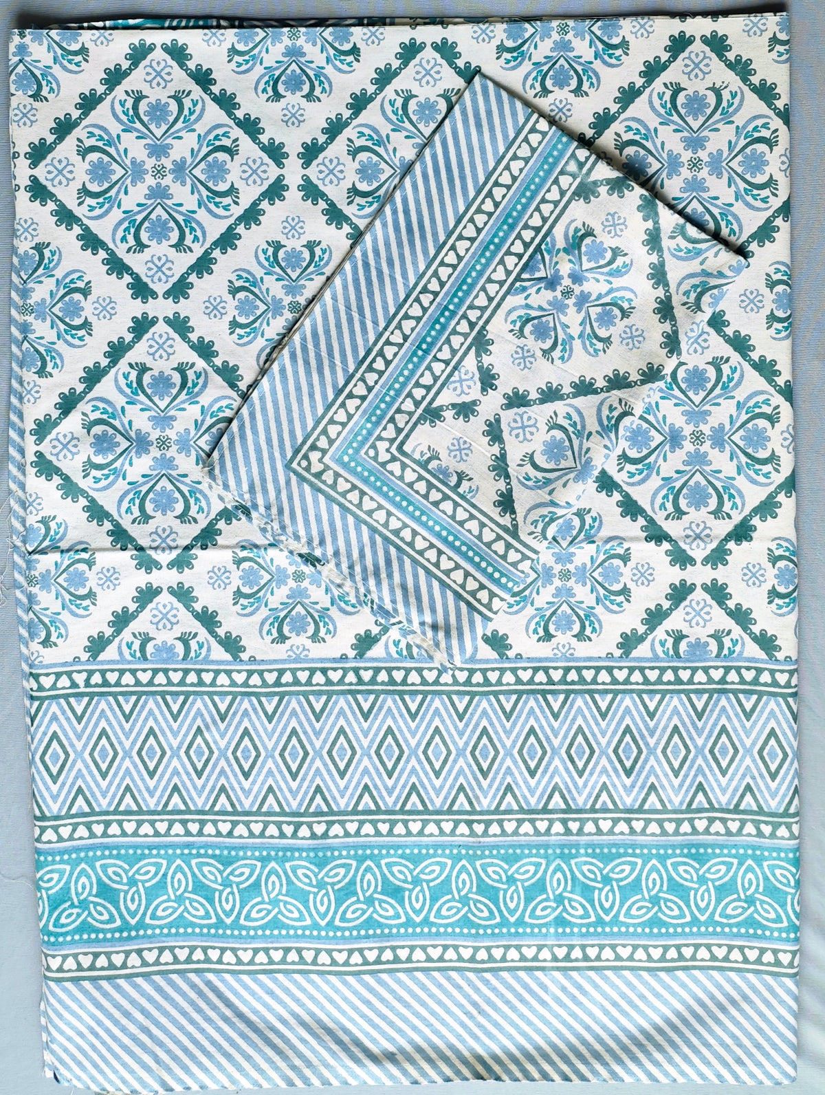 Saanjh Sky Blue Diamond Trellis Cotton Single Bedsheet 60x90 with 1 Pillow Cover Bedsheet 1MN6z0E5fkkDakZxOXgHF0zwo0RE0tGLH_w2000