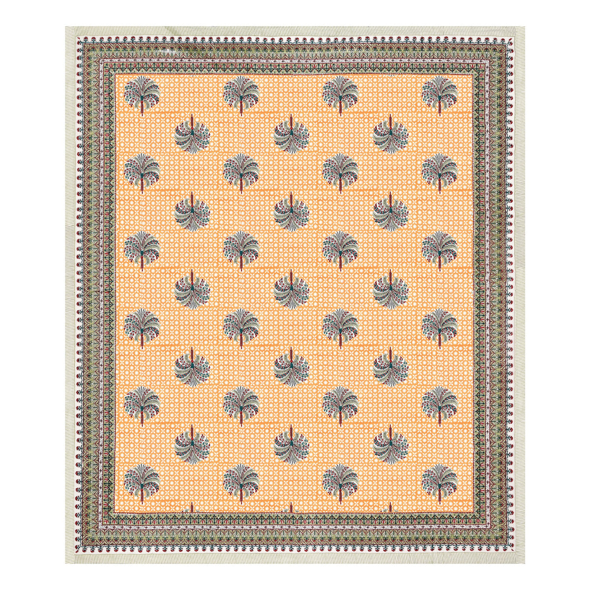 Peach Palm Buta pure cotton double bedsheet 90x108 – Unnati collection – view 3