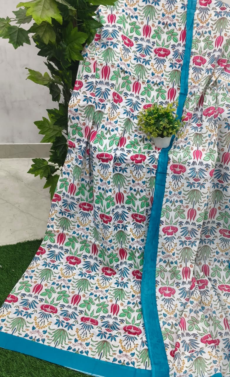 Tulip Jaal Blue Border Jaipuri Mulmul Razai – Reversible, Cotton Filled Razai 1MenGgrd45jauW-kgce0Nqbobj_tNZAX1_w2000