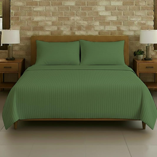 Plain Cotton Satin Stripe Double Bedsheet 93x108 with Pillow Covers | 10 Colours | Wholesale Bottle Green Bedsheet 1P8oU8CBREFWYdX5IkCIBW96JA3Va20we_s0