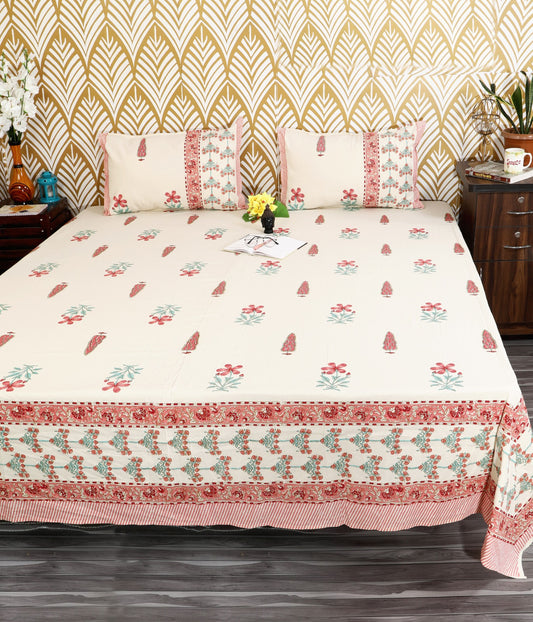 Prakriti Yuvraj Pink Floral Border Buti Pure Cotton King Size Bedsheet 108x108 with 2 Pillow Covers Bedsheet 1Psu1WfXq7DdU-DKeDEMoXS8rcjc4CtvP_w2000