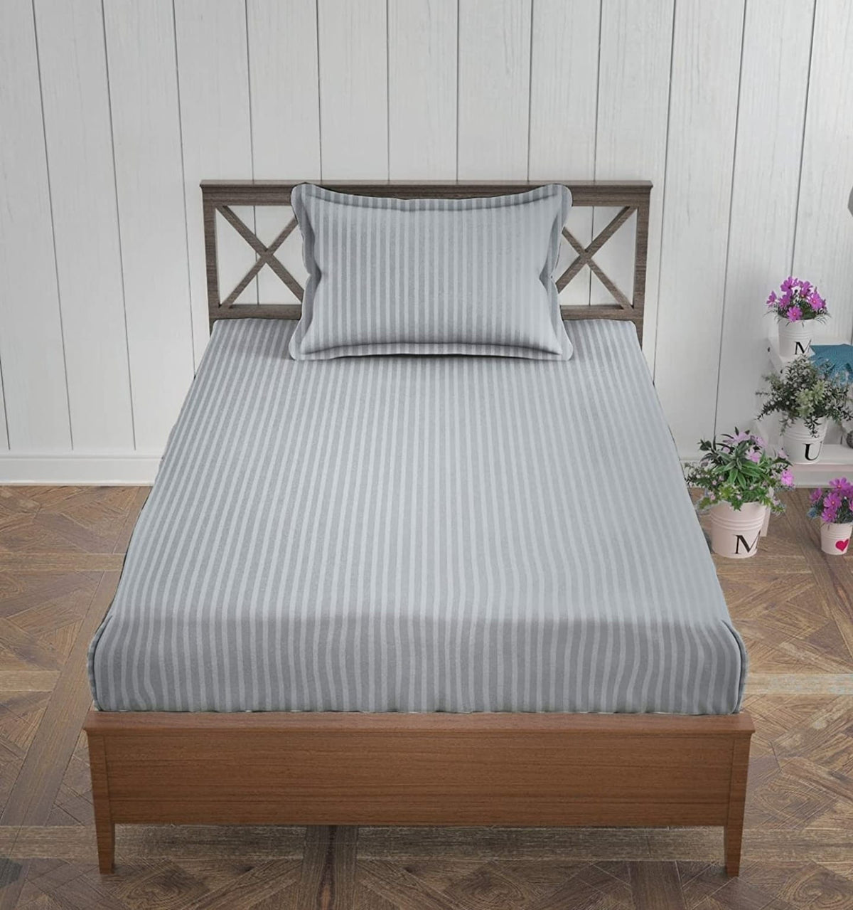 Plain Cotton Satin Stripe Single Bedsheet 63x90 with Pillow Cover | 8 Colours | Wholesale Silver Grey Bedsheet 1QD1O8Noj0Wzyc43c2Kiunyhj8U2_uYI1_s0