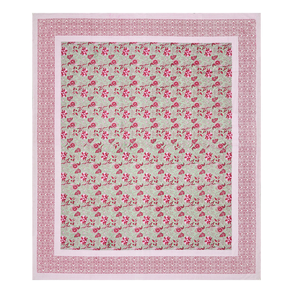 Rani Pink Floral Bel pure cotton double bedsheet 90x108 – Unnati collection – view 3