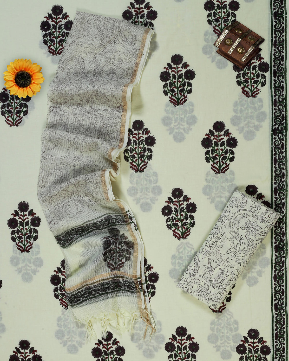 Black Ivory Buta Hand Block Print Cotton Suit with Kota Doria Zari Dupatta – Unstitched 3 Piece Suit Material 1Se3ATkNX04P2PRA5lrChJIXolIpblFa9_w2000