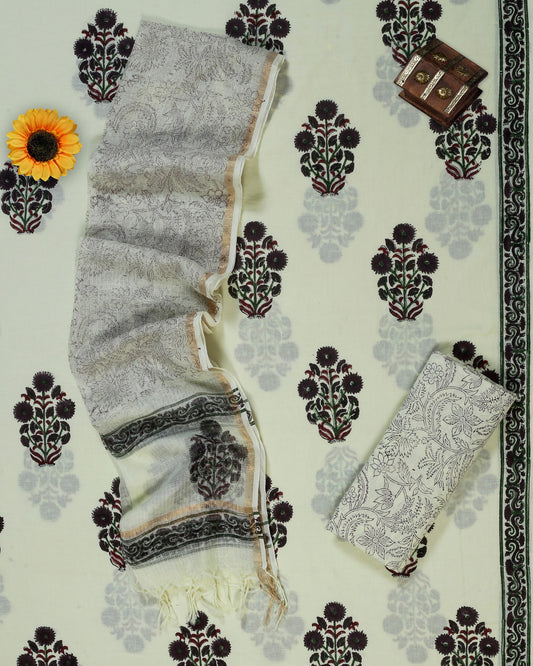Black Ivory Buta Hand Block Print Cotton Suit with Kota Doria Zari Dupatta – Unstitched 3 Piece Suit Material 1Se3ATkNX04P2PRA5lrChJIXolIpblFa9_w2000