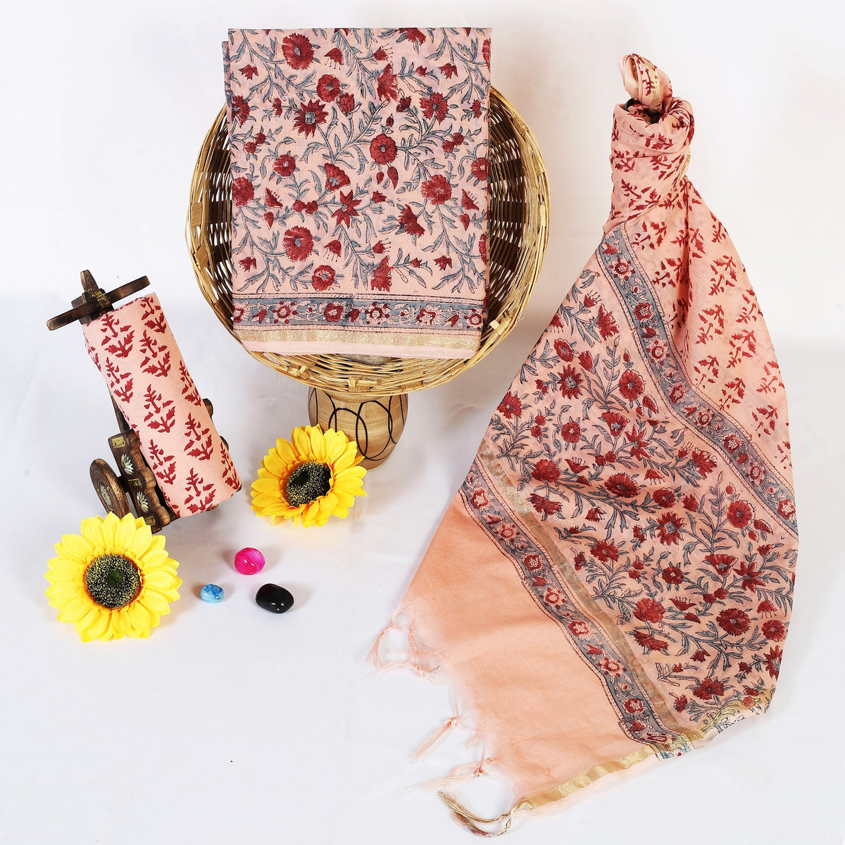 Chanderi Silk Hand Block Print Suit Material | Aadoo Gulab – Peach Red Floral | Peach & Red | Zari Border Dupatta | Wholesale Suit Material 1St0l7i40aK7RQMiT8x_XdHU2bV4A9IaU_w2000