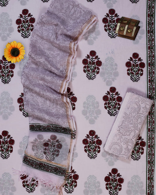 Rangeen Lilac Maroon Mughal Buta Hand Block Print Cotton Suit with Kota Doria Dupatta – Unstitched 3 Piece Suit Material 1ThWjWRkfArx05B36ycgPeclluFkvAuwq_w2000