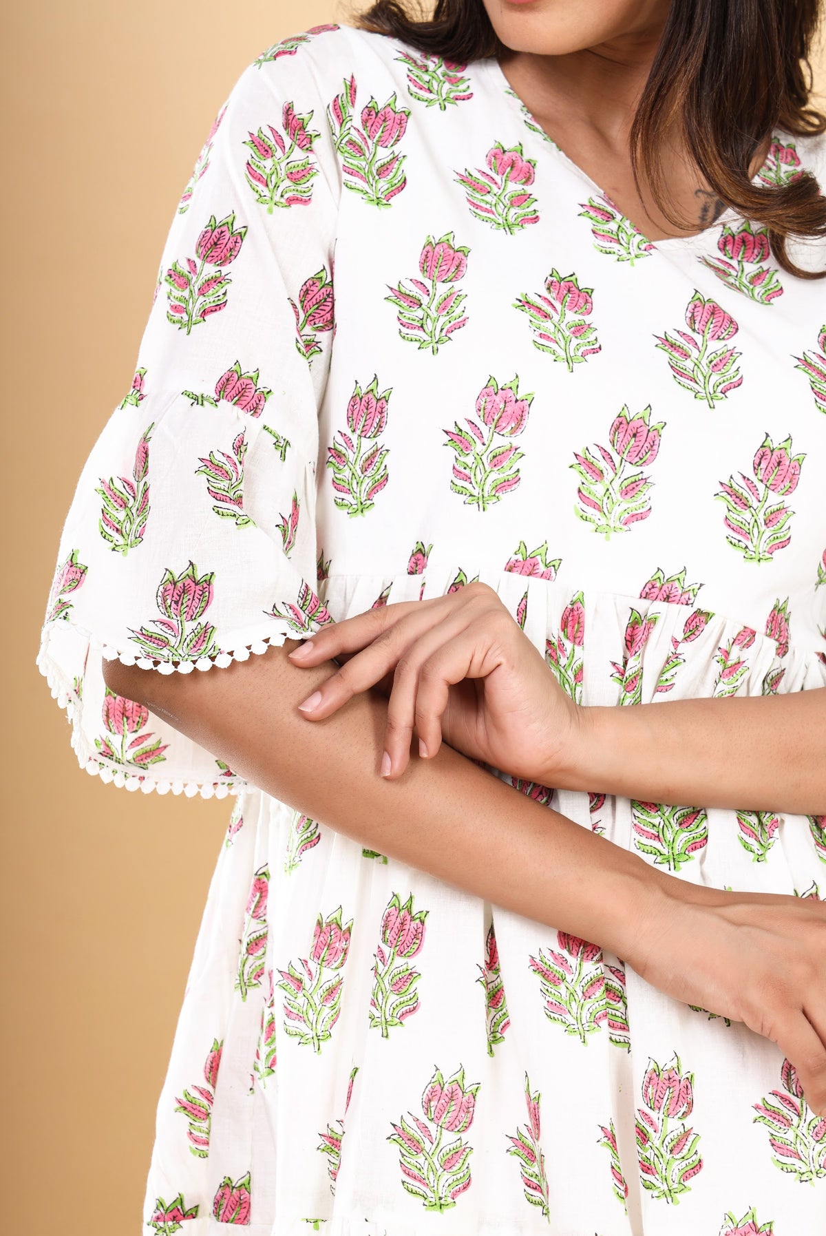 Printed Cotton Tiered Kurti Dress – White Lotus Short (Make to Order) Ready to Wear 1UmqoMTZJT1Jw9jscpTZi3R1VccPU6ZNf_w2000