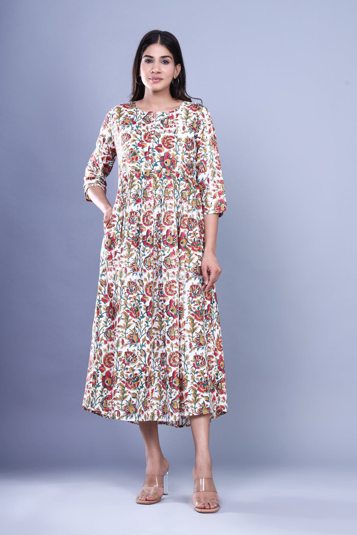 Printed Cotton Tiered Kurti Dress – Red Multi Floral Long (Make to Order) Ready to Wear 1VeykYUD8ied1JPgCnpqneok2jwljutkk_w2000