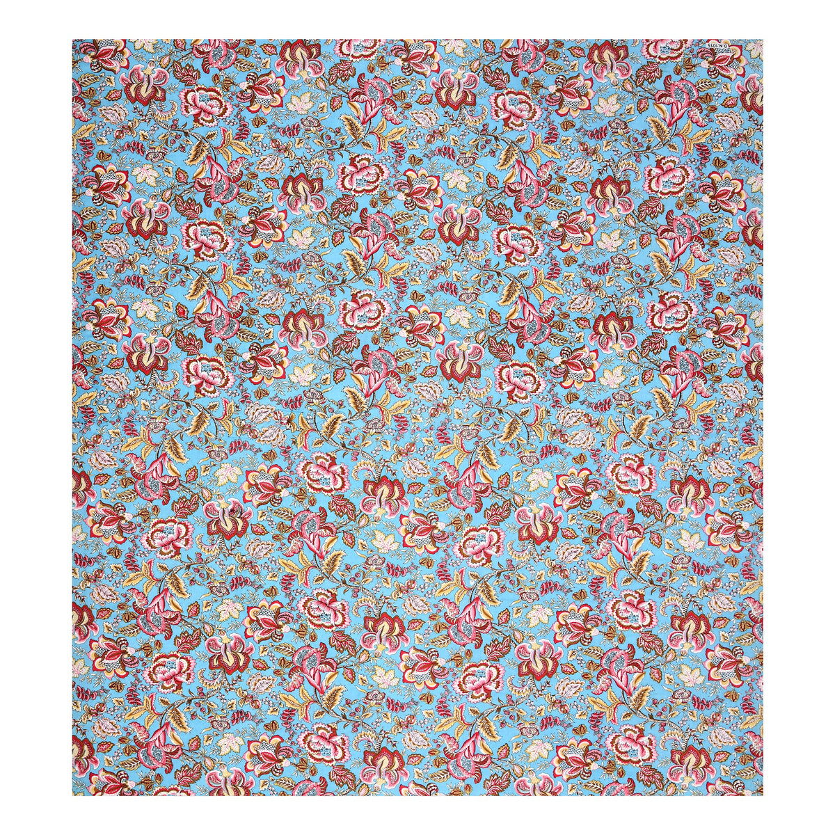Kalashree Aqua Kalamkari Floral premium cotton double bedsheet 100x108 with 2 pillow covers – aqua and red – wholesale Jaipur – view 4