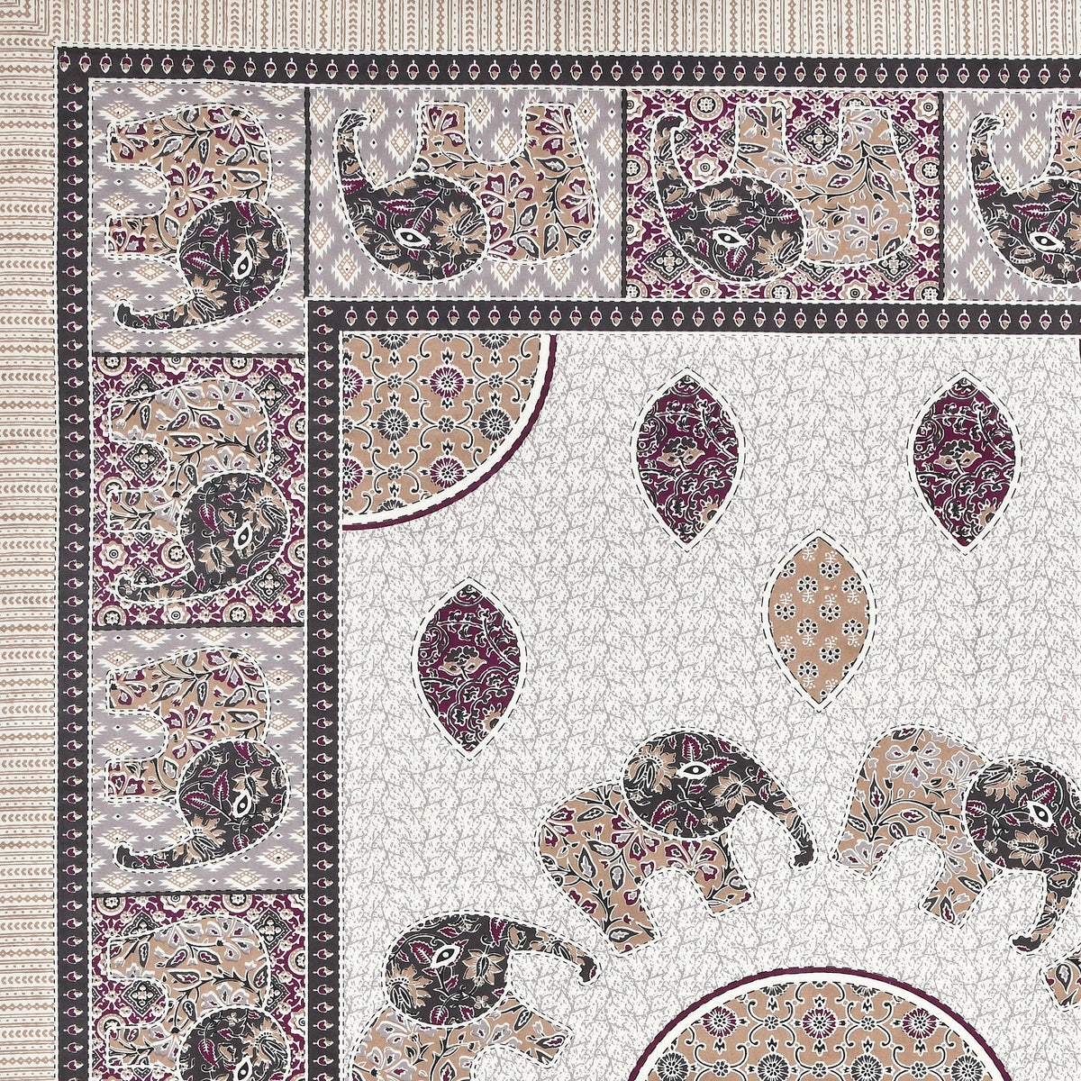 Elora Grey Elephant Mandala Murugan Cotton Single Bedsheet 60x90 with 1 Pillow Cover Bedsheet 1VkFZuqFo8IciAiHclFuW6KqC3nwj3hvc_w2000