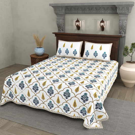 Moti Buta Blue Mustard Ogee Cotton Double Bedsheet 90x108 with 2 Pillow Covers Bedsheet 1WXQQlxpiu_8_Hkl-Dx5CiWtPqyDhChm9_w2000