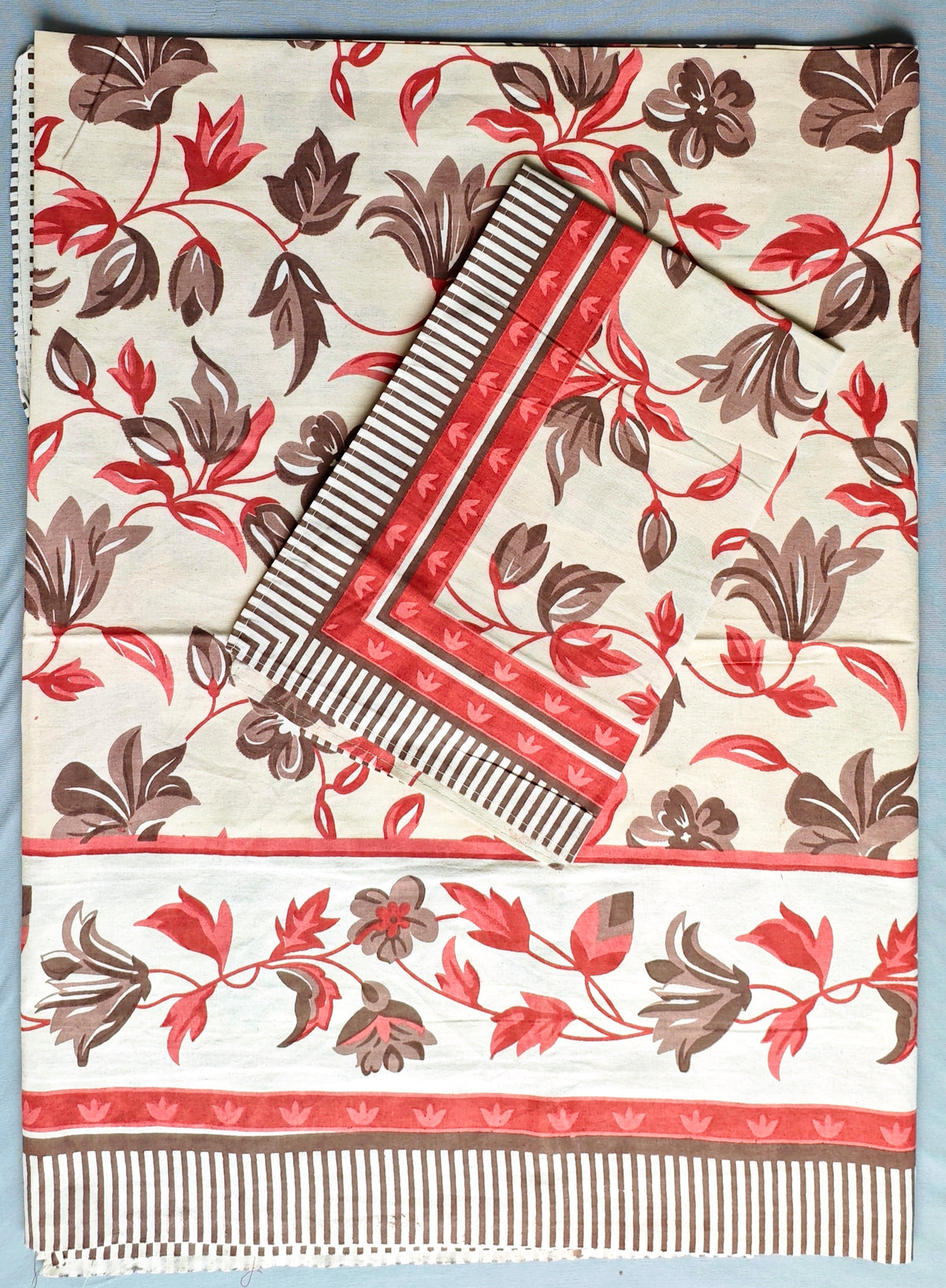 Saanjh Red Lily Vine Cotton Single Bedsheet 60x90 with 1 Pillow Cover Bedsheet 1WbqxUTMFeltqLqLjWB-M9ssjnj-L6l3p_w2000