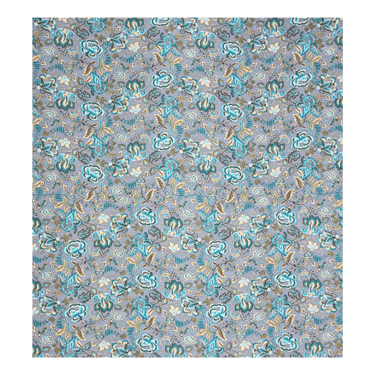 Kalashree Grey Aqua Floral Jaal premium cotton double bedsheet 100x108 with 2 pillow covers – grey and aqua – wholesale Jaipur – view 5