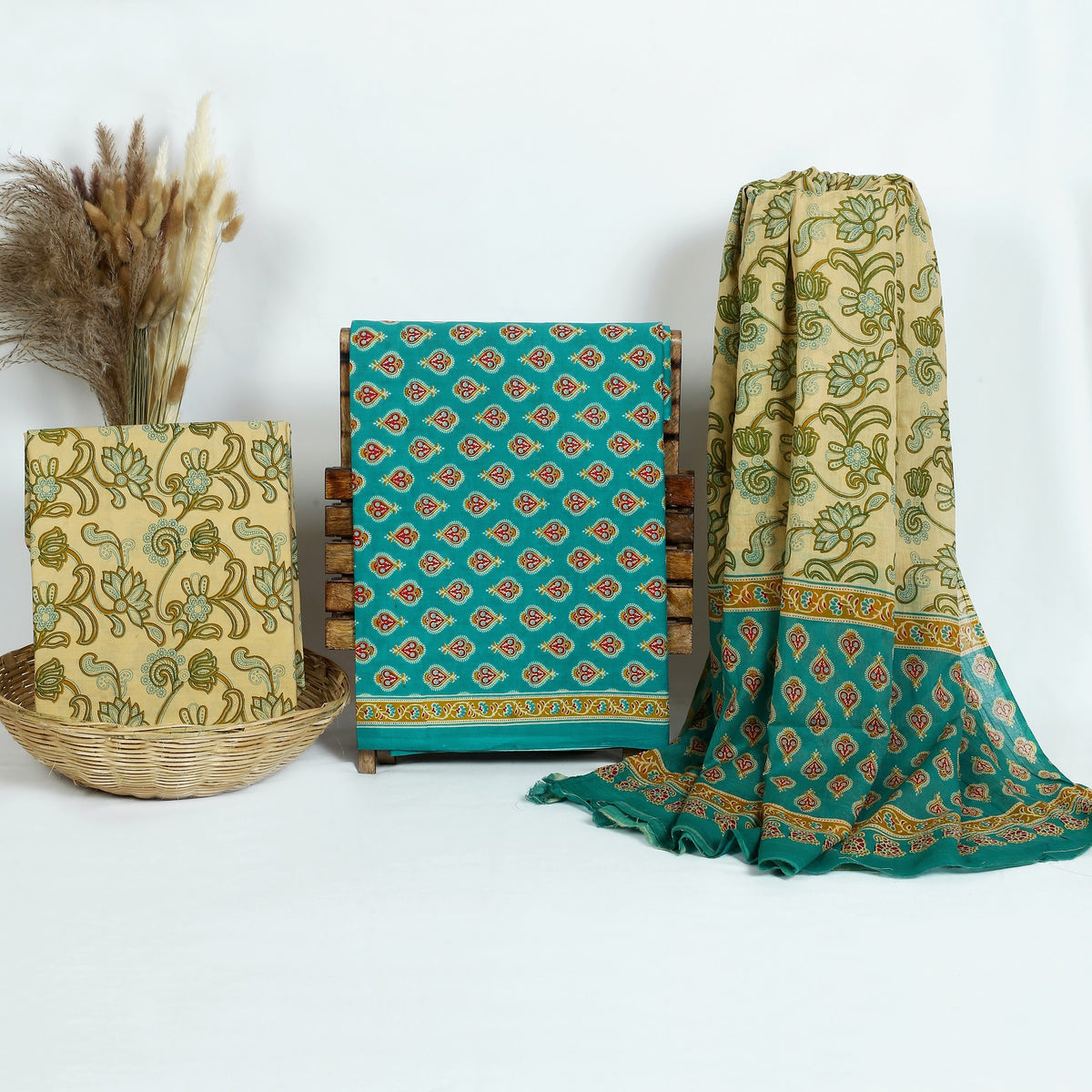 Hand Block Print Cotton Suit Material with Mulmul Dupatta | Firozi Kairi – Teal Kairi | Teal & Olive | Wholesale Suit Material 1XN-0PF7sR539bJ5DHyQx96NOjQ1imHAn_w2000